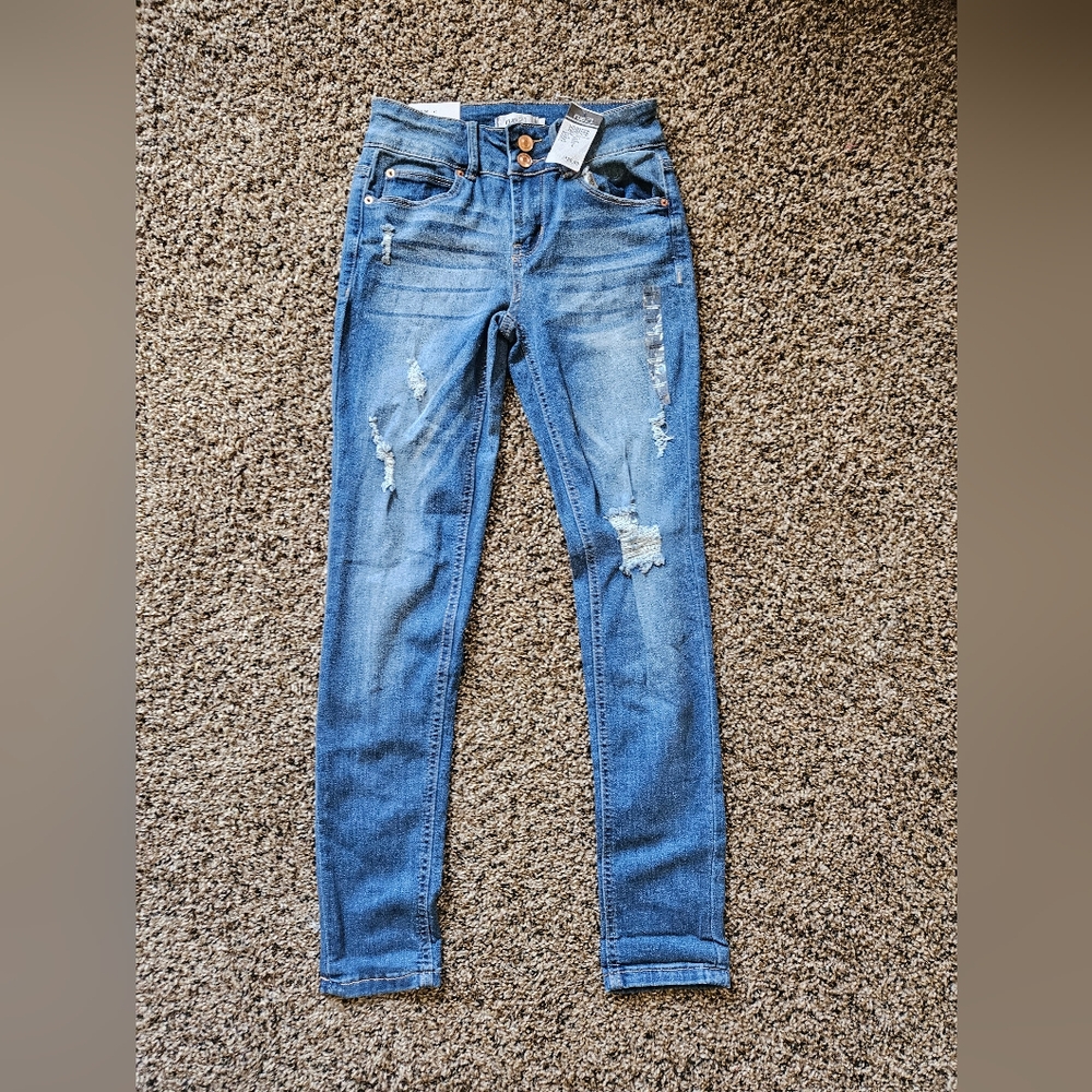 Women's Blue Distressed Jeans